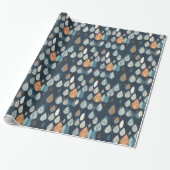 Papier Cadeau Scandi Bleu scandinave Noël botanique (Déroulé)