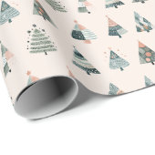 Papier Cadeau Scandi Christmas Tree Wrapping Paper (Coin rond)
