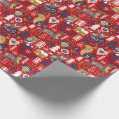 Papier Cadeau Scandi Noël mignon Animaux en bois (Coin)