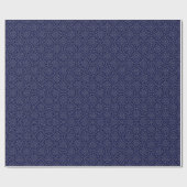 Papier Cadeau Scandinave Ditsy Winter Navy & Gold Art Deco (Plat)