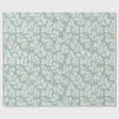 Papier Cadeau Scandinavian Light Green Leaf Sage Floral Pattern (Plat)