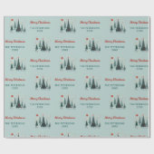 Papier Cadeau Scandinavie Arbres rennes Noël Personnalisé (Plat)