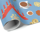 Papier Cadeau Scandinavie/Suédoise Jul Conception de pâtisseries (Coin rond)