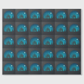 Papier Cadeau Scary and Fun Blue and Black Haunted House (Plat)