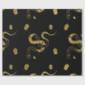 Papier Cadeau Scary Gold Black Snake Celestin Trick ou traiter (Plat)