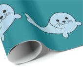 Papier Cadeau Sceau adorable pour bébé (Coin rond)