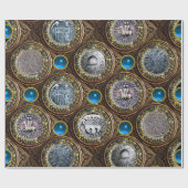 Papier Cadeau SCEAU DES CHEVALIERS MODÈLE Bleu Sapphire Gems (Plat)