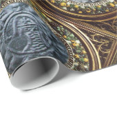 Papier Cadeau SCEAU DES CHEVALIERS MODÈLE Bleu Sapphire Gems (Coin rond)