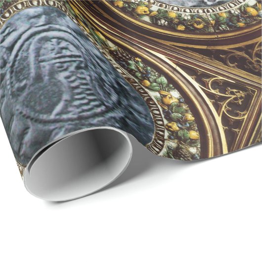 Papier Cadeau SCEAU DES CHEVALIERS MODÈLE Bleu Sapphire Gems (Coin rond)