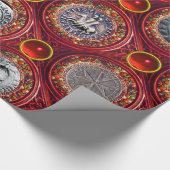 Papier Cadeau SCEAU DES CHEVALIERS MODÈLE Rouges Rouges Gemmes (Coin)