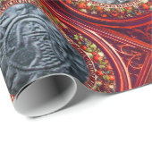 Papier Cadeau SCEAU DES CHEVALIERS MODÈLE Rouges Rouges Gemmes (Coin rond)