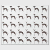 Papier Cadeau Sceau Et Blanc Italien Greyhound Cute Chien Motif (Plat)