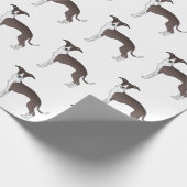 Papier Cadeau Sceau Et Blanc Italien Greyhound Cute Chien Motif (Coin)