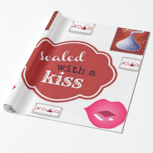 Papier Cadeau Scellé un baiser adolescent enveloppant papier ann (Déroulé)