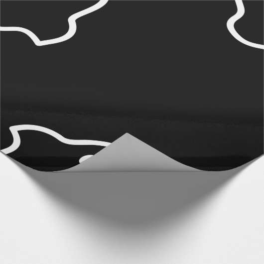 Papier Cadeau Scénario Blanc Dans Un Arrière - plan Noir (Coin)