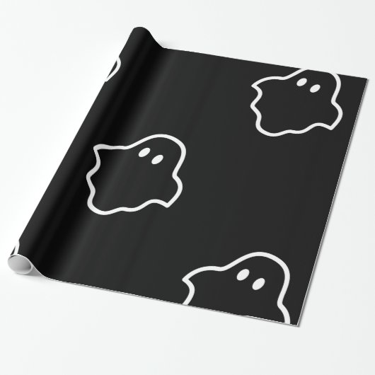 Papier Cadeau Scénario Blanc Dans Un Arrière - plan Noir (Déroulé)
