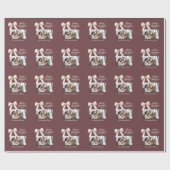 Papier Cadeau Scénario de photo de l'arc crème brun café Noël (Plat)