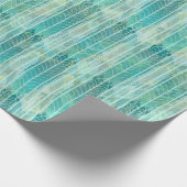 Papier Cadeau Scène Art Déco Aqua avec Echos de Gatsby (Coin)