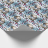 Papier Cadeau Scène De Forêt D'Hiver En Enveloppe Ouverte (Coin)