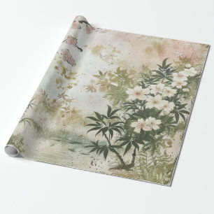 Papier Cadeau Scène de jardin de fleurs de cerisier (6)
