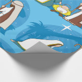 Papier Cadeau Scène de la Nativité avec Marie Joseph et Bébé Jés (Coin)