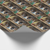 Papier Cadeau Scène de la Nativité de Noël antique (Coin)