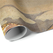 Papier Cadeau Scène de la Nativité en or (Coin rond)