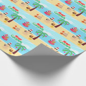 Papier Cadeau Scène de Noël à la plage (Coin)