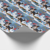 Papier Cadeau Scène de Noël australienne Kelpie (Coin)