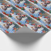 Papier Cadeau Scène de Noël de Bull Terrier (Coin)