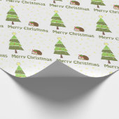 Papier Cadeau Scène de Noël de Hérisson (Coin)