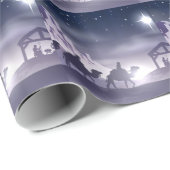 Papier Cadeau Scène de Noël de nativité (Coin rond)