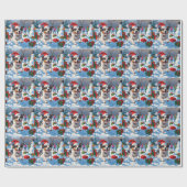 Papier Cadeau Scène de Noël du Terrier australien (Plat)