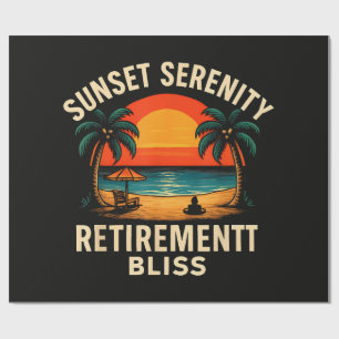 Papier Cadeau Scène de plage de retraite sérénité coucher de sol