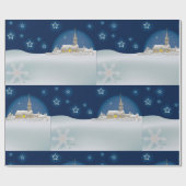 Papier Cadeau Scène d'hiver de Noël (Plat)