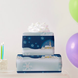 Papier Cadeau Scène d'hiver de Noël