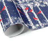 Papier Cadeau Scène du cardinal d'hiver (Coin rond)