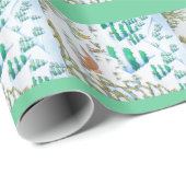 Papier Cadeau scène mignonne de neige de renard et de Noël de (Coin rond)