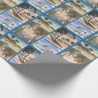 Papier Cadeau Scènes vintage Miami et Miami Beach Floride