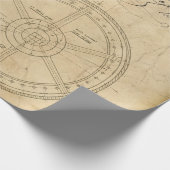 Papier Cadeau Schéma circulaire mécanique sur Tan (Coin)