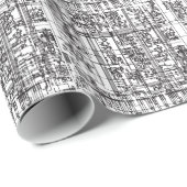 Papier Cadeau Schéma de carte de circuit (Coin rond)