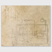 Papier Cadeau Schéma électrique Dessin sur Brown (Plat)