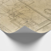 Papier Cadeau Schéma électrique Dessin sur Brown (Coin)