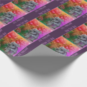 Papier Cadeau Schnauzer Chien Rose Chien Art Personnalisé