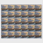 Papier Cadeau Schnauzer Christmas Boat Holiday (Plat)