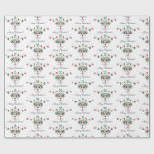 Papier Cadeau Schnauzer de Noël (Plat)