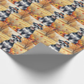 Papier Cadeau Schnauzer En Automne Laisse L'Art Thanksgiving (Coin)