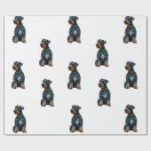 Papier Cadeau Schnauzer Géant mignon dans un chandail de Noël (Plat)