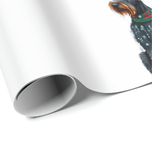 Papier Cadeau Schnauzer Géant mignon dans un chandail de Noël (Coin rond)