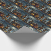 Papier Cadeau Schnauzer Halloween Éffrayant (Coin)